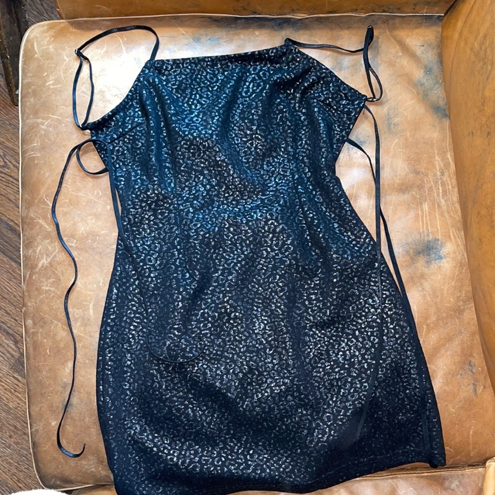 Urban Outfitters Mini Dress Black Leopard